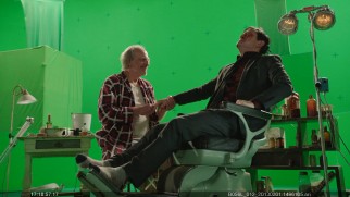 Call him Al: It's an Angels in the Outfield reunion as Christopher Lloyd mends Joseph Gordon-Levitt in the high-speed green screen version of the film.