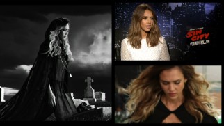 Jessica Alba's reprisal of Nancy Callahan is the subject of this split-screen showing the raw green screen footage, final film, and a promotional interview.