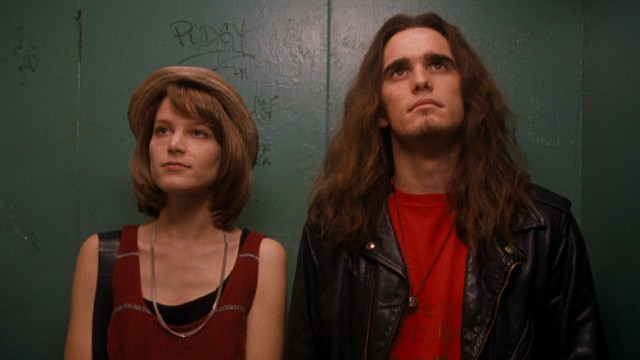 A fortuitous elevator ride holds some hope for Janet (Bridget Fonda) and Cliff (Matt Dillon).