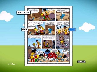 Panels from Peyo's "La Flte  Six Schtroumpfs" comic are a highlight of the random image gallery.