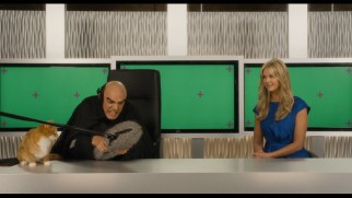 Gargamel (Hank Azaria) appears on "Entertainment Tonight" with Nancy O'Dell in a deleted scene that leaves green screens unreplaced and Azrael a real, non-animated cat.