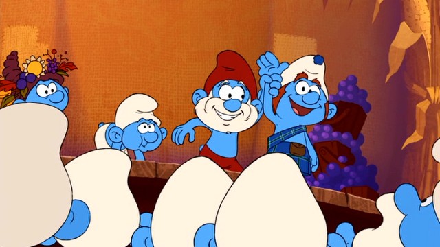 While Brainy Smurf is trapped back in Sleepy Hollow, Papa Smurf is crowning Gutsy Smurf the winner of the Smurfberry Hunt at the annual Harvest Festival.