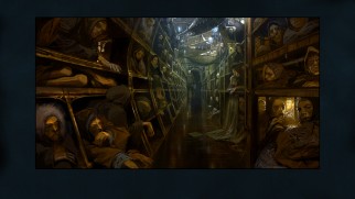 Concept art envisions the dreary tail section.