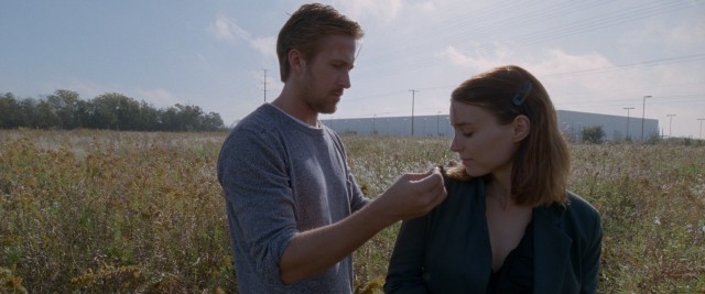BV (Ryan Gosling) places a caterpillar on the shoulder of Faye (Rooney Mara) in Terrence Malick's "Song to Song."