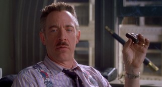 A humorous J.K. Simmons proves to be perfectly cast as the gruff Daily Bugle editor J. Jonah Jameson.