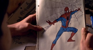Peter's hand-drawn costume ideas for Spider-Man show quite a bit of promise for an aspiring photographer.