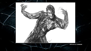 The black symbiote clings to Spider-Man in this Sketches gallery drawing.