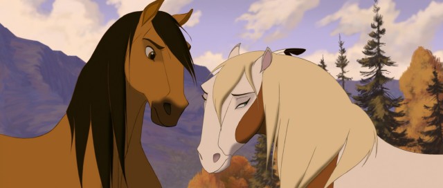 Love is in the air when Spirit means Rain, a lady horse voiced by no one.