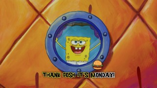 Follow the bouncing burger to sing along with the deleted song "Thank Gosh It's Monday."