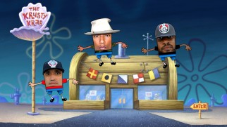 Still photos of Pharrell Williams and his two fellow N.E.R.D. members are animated in the group's "Squeeze Me" music video.