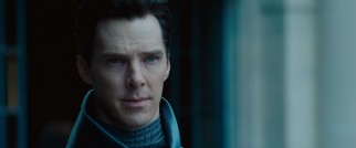 Commander John Harrison (Benedict Cumberbatch), better known as Khan, is as cool as a cucumber in the shot that introduces him.