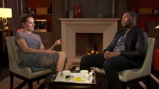 Daisy Ridley and John Boyega have a pleasant chat in "The Scavenger & The Stormtrooper."