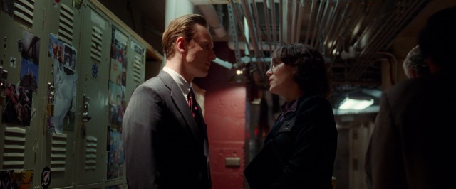 Most of the film unfolds with Steve Jobs (Michael Fassbender) conferring with his trusty and tireless head of marketing, Joanna Hoffman (Kate Winslet) in the tense moments before major product launches.