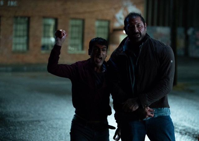 Kumail Nanjiani and Dave Bautista play the mismatched pair who make "Stuber" a buddy comedy.