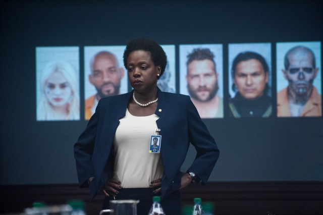 Government official Amanda Waller (Viola Davis) pitches the dubious plan to use convicts for good in "Suicide Squad."