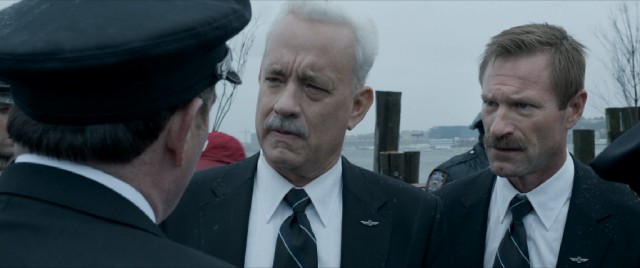 Sully (Tom Hanks) and Skiles (Aaron Eckhart) maintain their mustaches under fire.