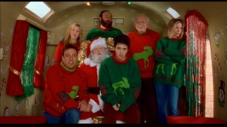The rented Valco family does not share Drew's enthusiasm for a picture with Santa Claus in "Surviving Christmas."