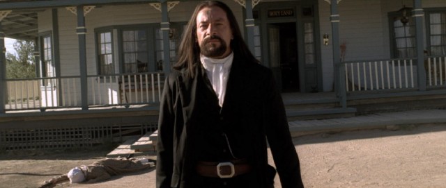 Convinced the Lord is on his side, deadly prophet Josiah (Jason Isaacs) shows us his badass walk.