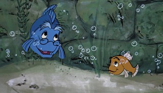 Even in fish form underwater, Merlin and Wart maintain their tutor-pupil relationship.