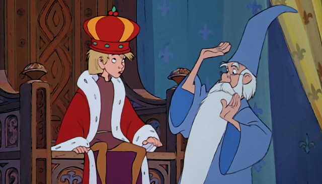Merlin, summoned back from Berlin, takes his first look at King Arthur sitting on his throne in one of the Blu-ray's many shots looking out of focus.