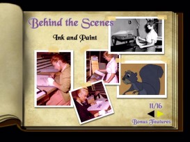Ladies handle the ink and paint as seen in The Sword in the Stone Scrapbook's pages of behind-the-scenes photos.