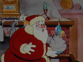 Santa Claus tries to avoid notice in the vintage 1933 Disney Silly Symphonies cartoon short "The Night Before Christmas."