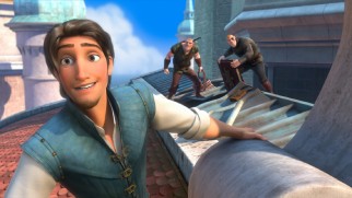 In the midst of a heist with the Stabbington Brothers, outlaw Flynn Rider takes a moment to enjoy the view from the castle roof.