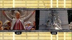Senator Palantine (Charles Harris) may no longer be campaigning, but the USS Maine still stands at Columbus Circle in this Travis' New York Locations split-screen comparison.