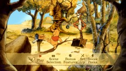 Pooh and Tigger momentarily share the animated autumnal main menu screen.