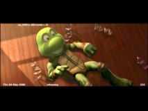 There's more of Michelangelo's torture as Cowabunga Carl in the extended "Mikey's Birthday Party" sequence, though like most other features it's drowned out by commentary.