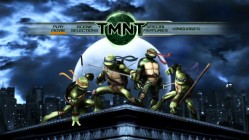 The Turtles strike a heroic pose on the TMNT DVD's mildly-animated Main Menu.