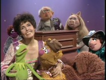 Lena Horne gazes off into the distance during her "Sesame Street"-inspired musical moment.