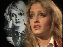 Twiggy answers a Muppet reporter's question by singing "In My Life" next to a montage of personal photographs.