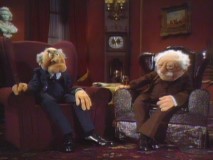 Statler and Waldorf make a rare non-balcony appearance in the pilot special.