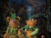The Muppets do Robin Hood... for the entirety of Lynn Redgrave's episode. Seen here are Fozzie Bear as Little John and Scooter as Alan-a-Dale.