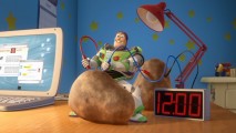 Buzz Lightyear powers a digital clock with a potato in NASA's Mission Log short "The Science of Adventure."