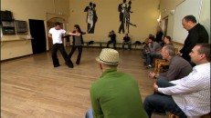 "Dancing with the Stars at Pixar" shows choreographers Driton Dovolani and Cheryl Burke demonstrating a flamenco dance for animator reference.