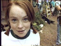 Lindsay Lohan on the set of her first movie, as seen in "Updating a Classic."