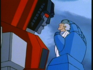 Starscream forces an uncooperative Dr. Arkeville to take him to the secret laboratory.