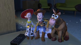 Woody excitedly learns he used to be a television icon from his old co-stars (sort of), Jessie and Bullseye.