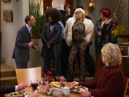 The three friends dress up, as they do in nearly every episode.