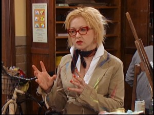 Cyndi Lauper guest stars as Raven, Chelsea, and Eddie's eccentric art teacher in "Art Breaker."