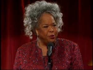 Jazz star and actress Della Reese drops in for an angelic appearance in "The Four Aces."