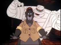 A crazed mummy stands behind Baloo in an upside-down pyramid in "In Search of Ancient Blunders."