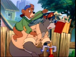 Kit helps Baloo do some last minute cram-peddling for his elementary school equivalency test in "Sheepskin Deep."