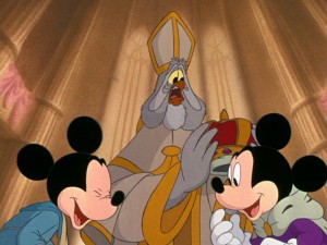 Mickey and Mickey laugh it up in "The Prince and the Pauper"'s inevitably happy ending.