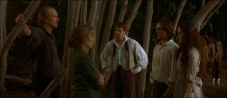 The Tucks (left to right: William Hurt, Sissy Spacek, Scott Bairstow, and Jonathan Jackson) kidnap Winnie, more or less.