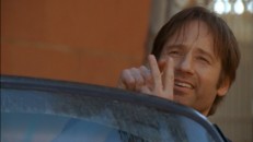 David Duchovny makes a lewd gesture in the bonus "Californication" episode.