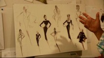 We get a look at costume sketches for Wilhelmina's ever-changing wardrobe in "A la Mode."