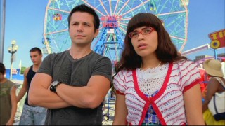 Gio (Freddy Rodriguez) temporarily puts aside his vendetta against Betty (America Ferrera) to watch Daniel and his son get into a disagreement.
